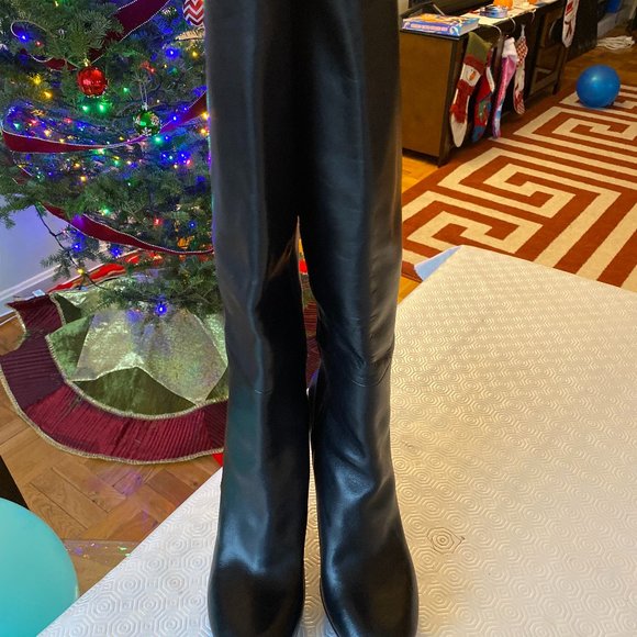 Via Spiga Black Genuine Leather Brand New Boots Size 8 1/2M